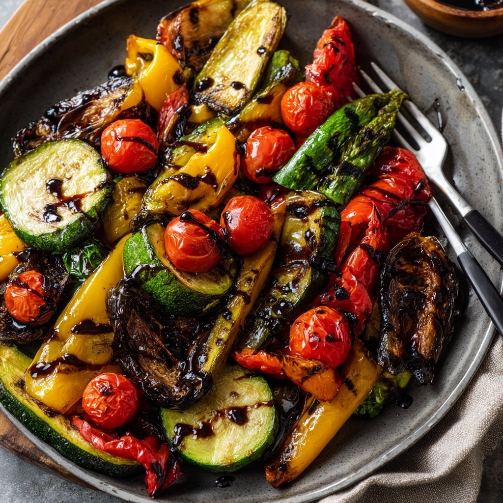 Healthy Dinner Grilled Veggie Plate