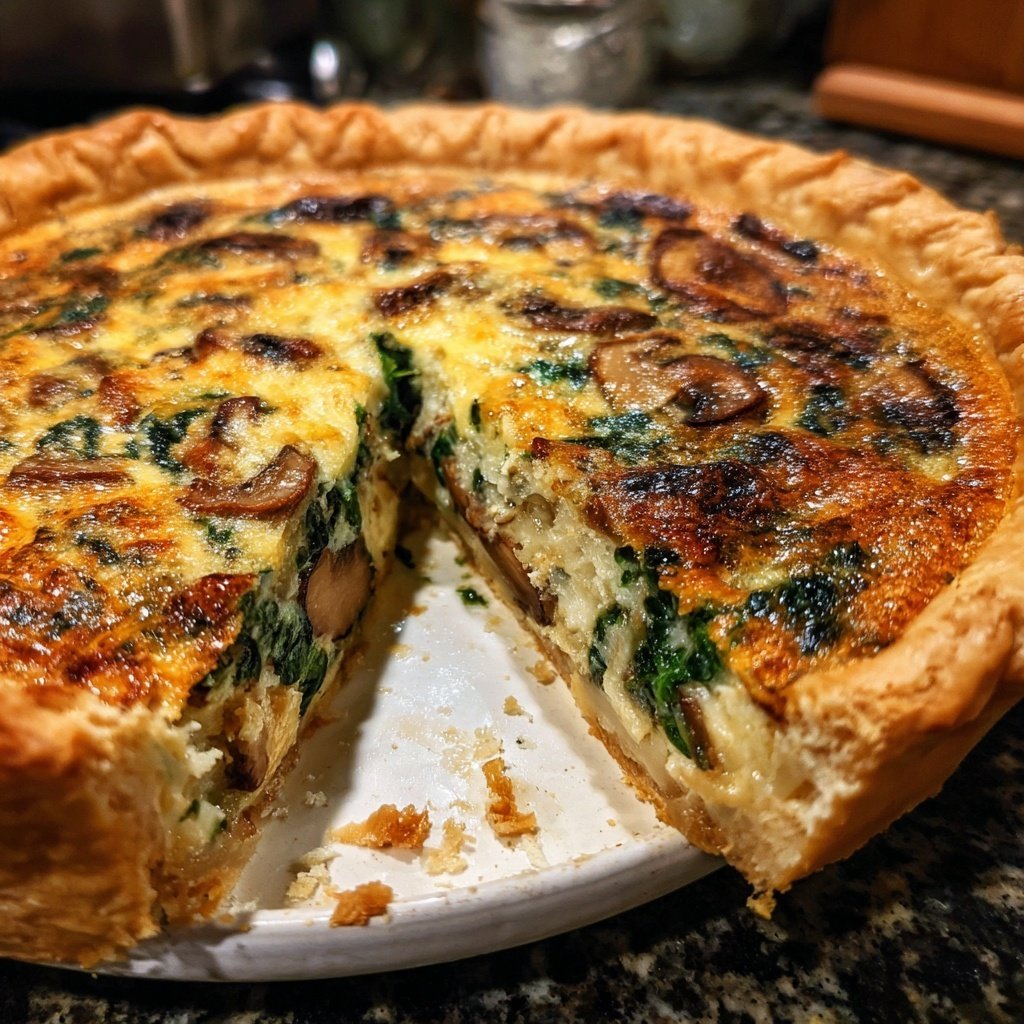 Sunday Spinach Mushroom Quiche