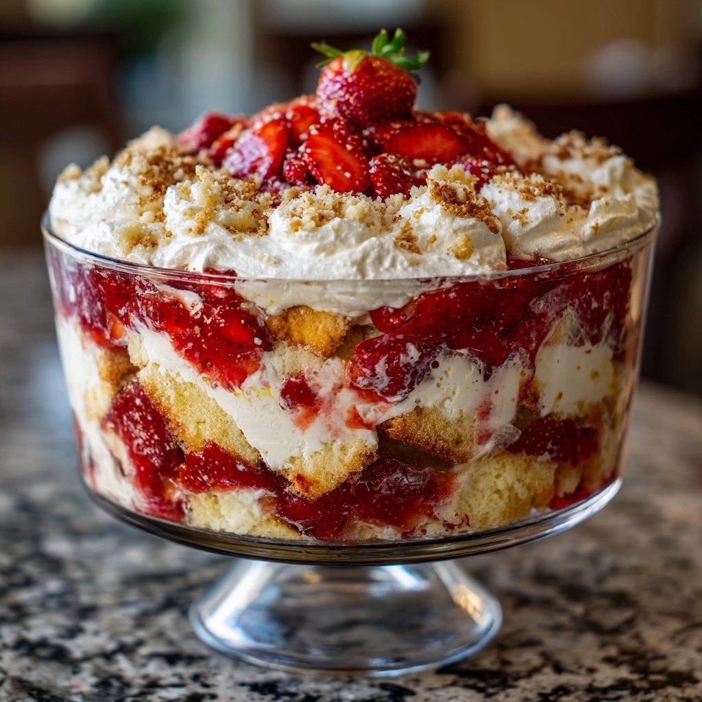 Strawberry Shortcake Cream Trifle