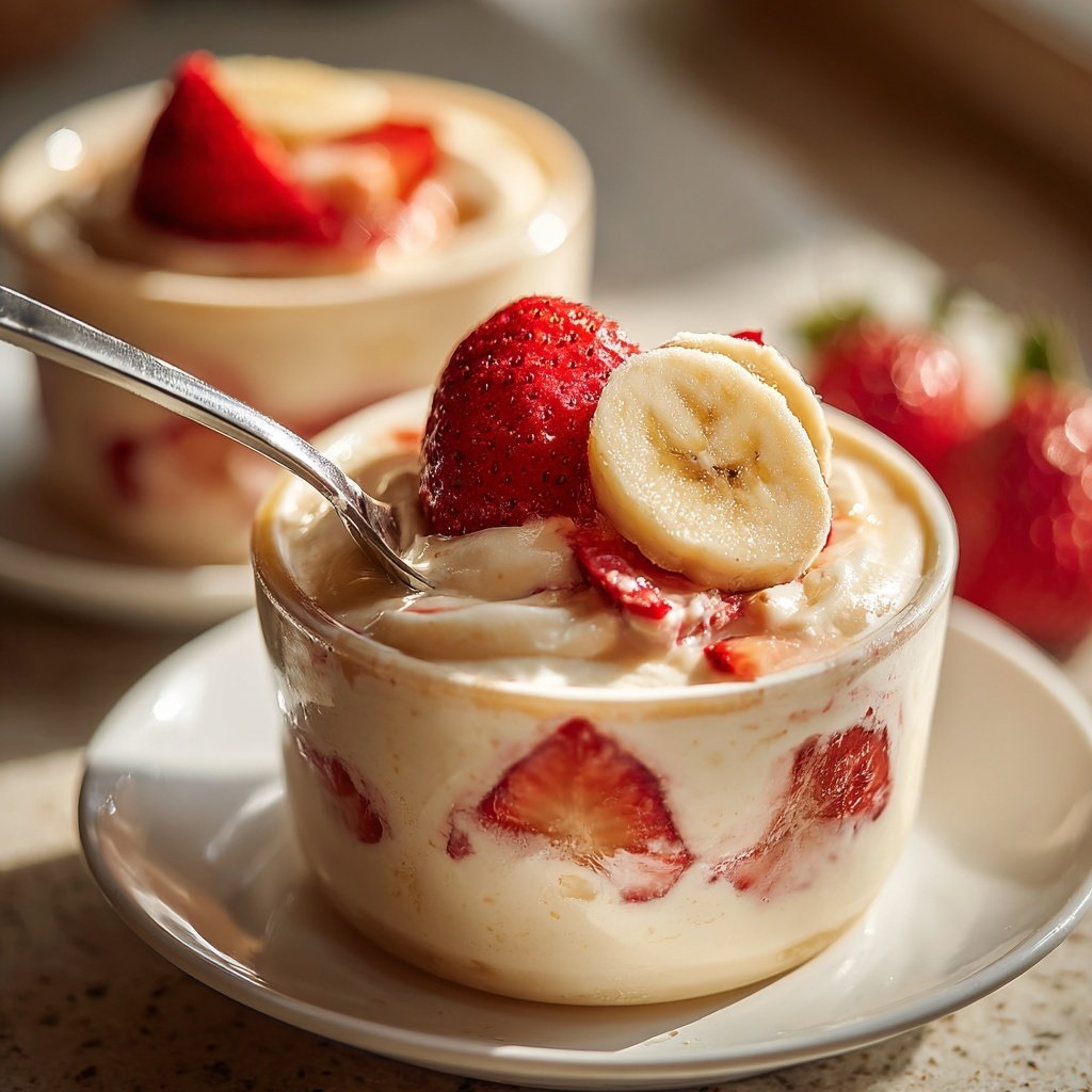 Strawberry Banana Yogurt Pots