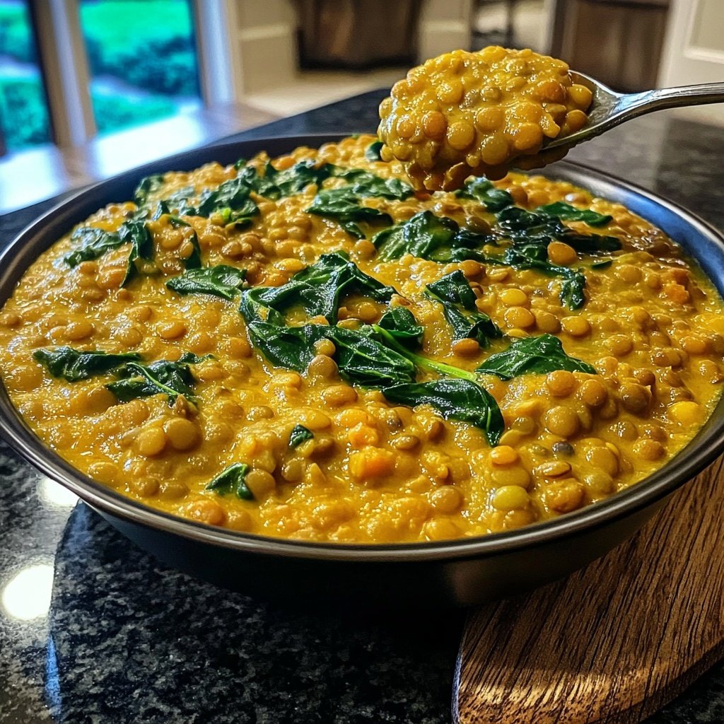 Healthy Lentil and Spinach Curry
