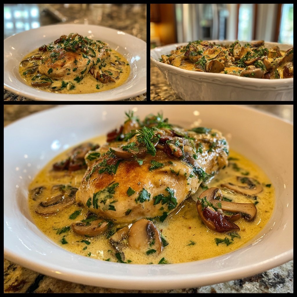 Creamy Garlic Chicken With Mushrooms