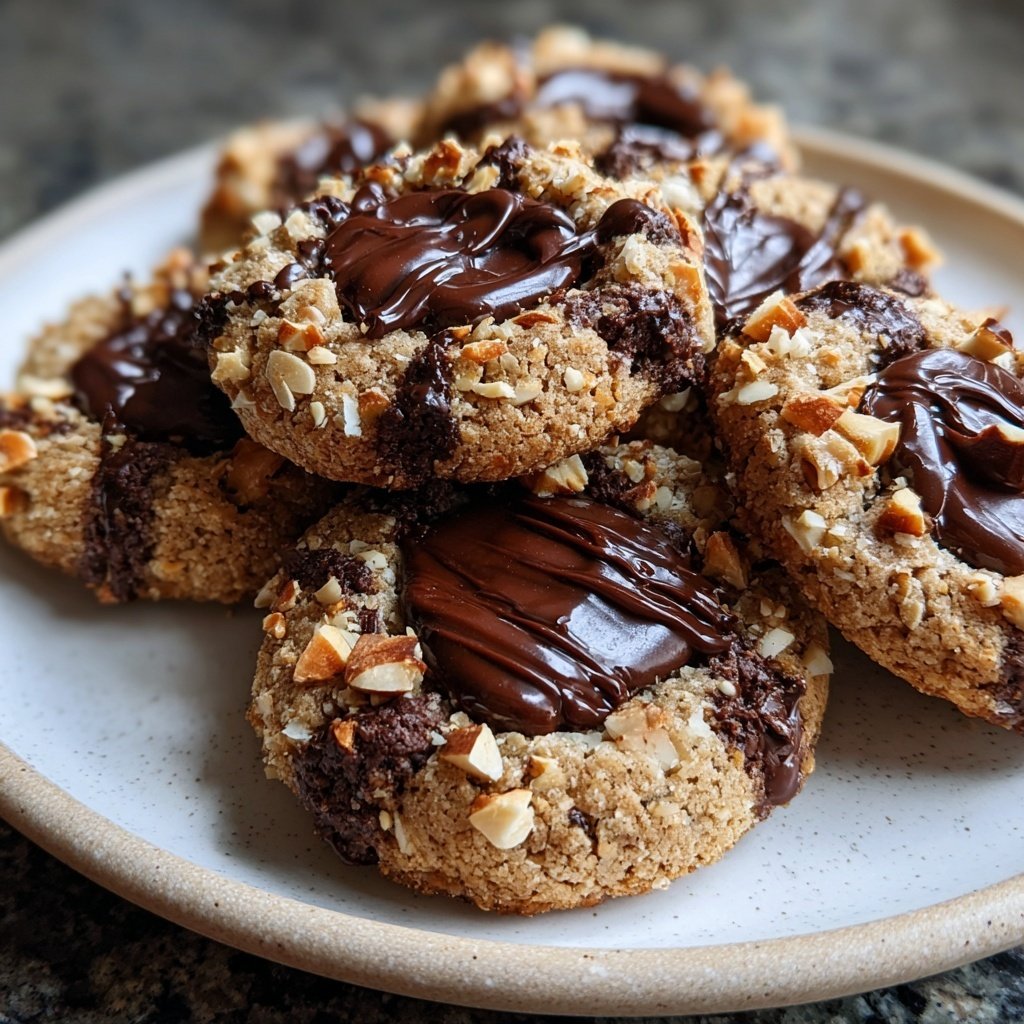 Chocolate Hazelnut Thumbprint Cookies