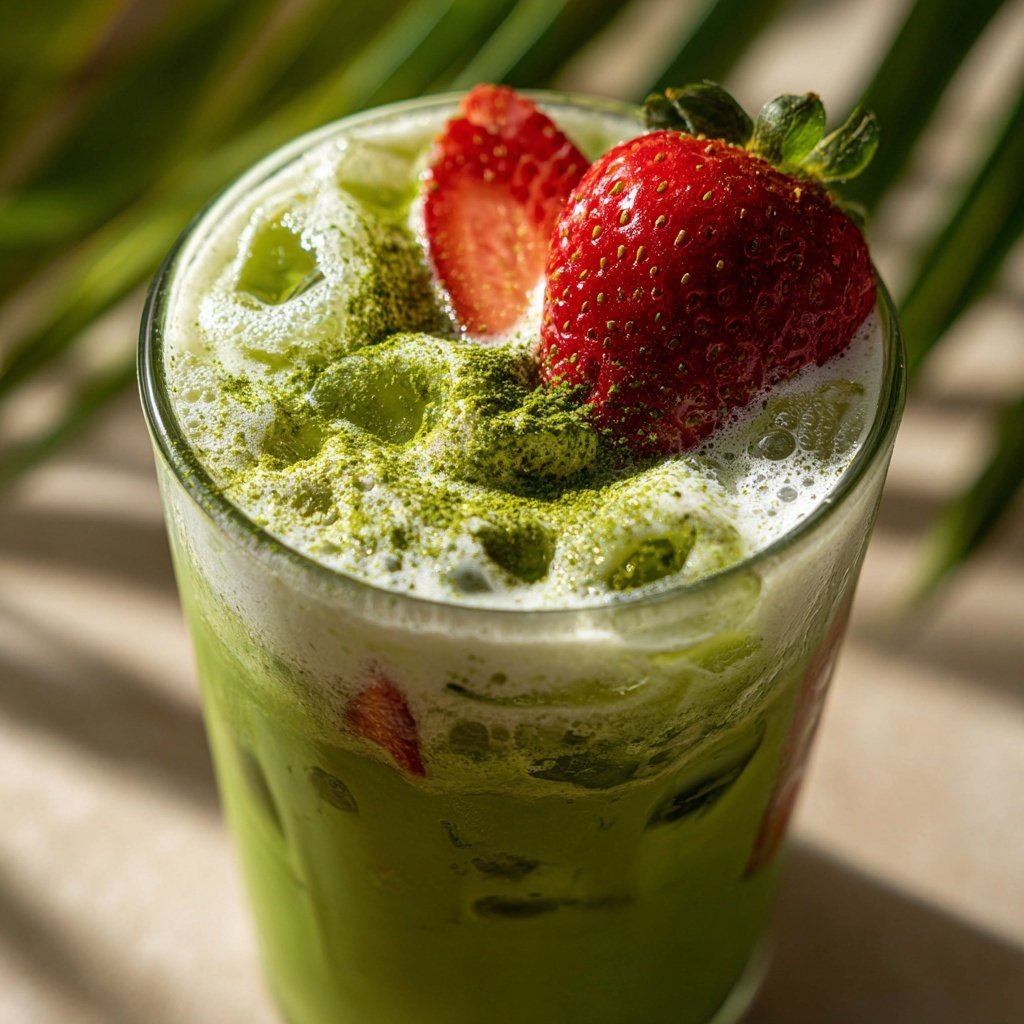 Iced Strawberry Matcha Latte