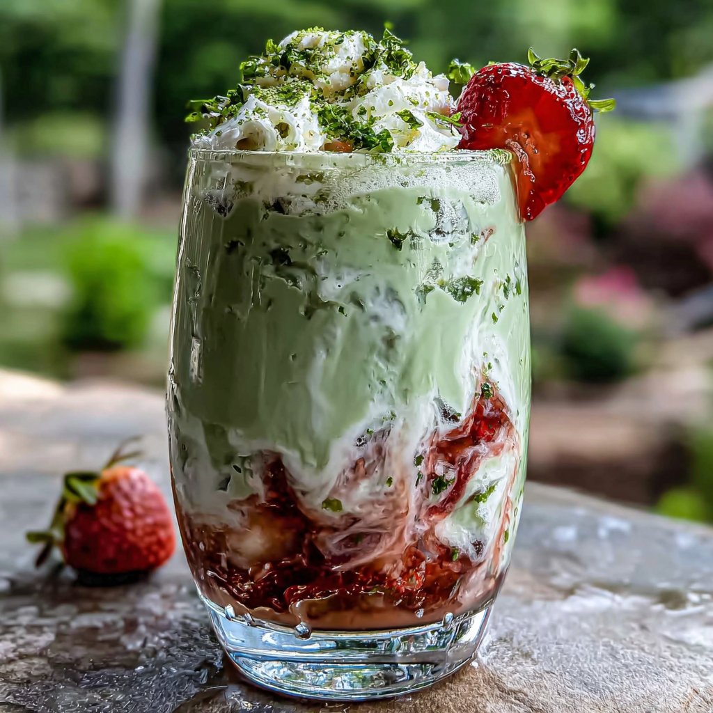 Homemade Strawberry Matcha Drink